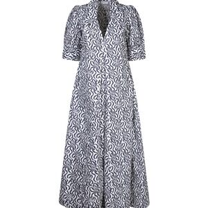 NWT Ganni Monochrome Swirl Long Sleeve Dress